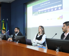 Apresentação dos resultados do Grupo de Trabalho sobre o Restaurante Universitário, com DAF, DPO e RU. 25/11/2025. Foto: Beto Monteiro/Ascom UnB